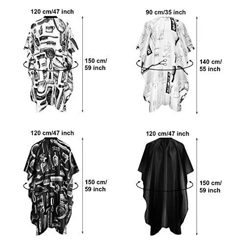 6 Pieces Hair Salon Cape Barber Hair Cutting Cape Barber Hairdressing Cape Waterproof Haircut Styling Cape for Hairstylist, Hairdresser, Barber (Scissors, Brush and Bottle Pattern) Scissors, Brush and Bottle Pattern