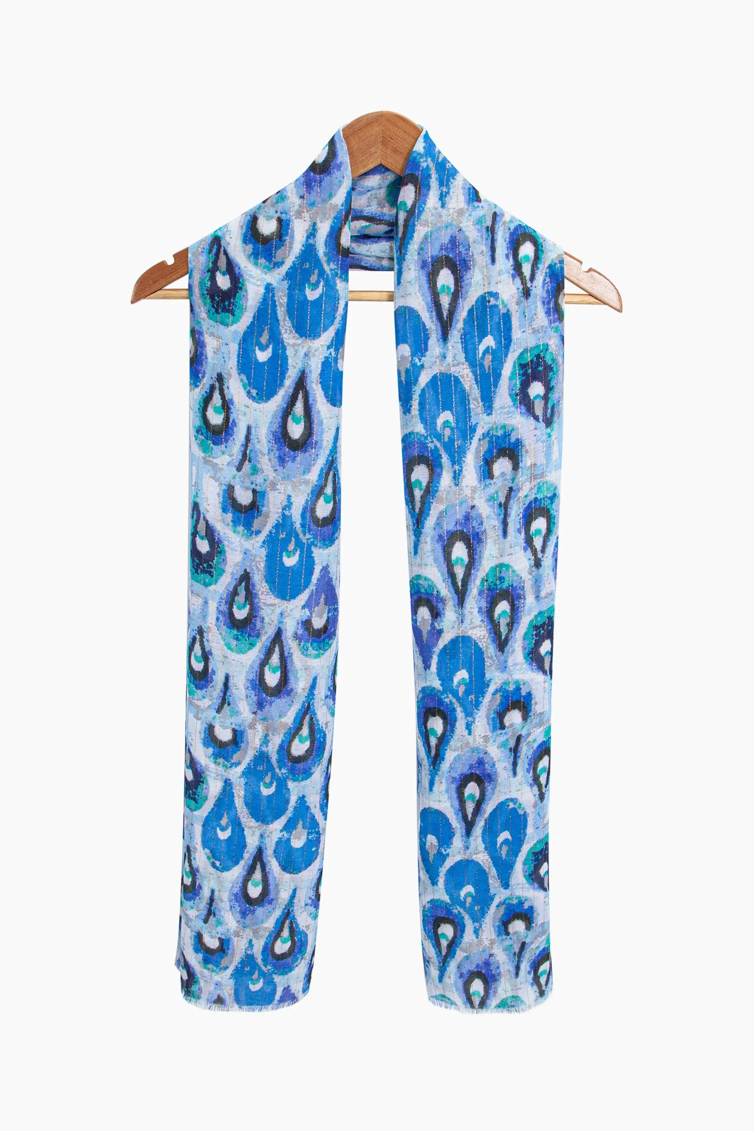 Adler Lightweight Scarf - Blue/Gold, Teardrop