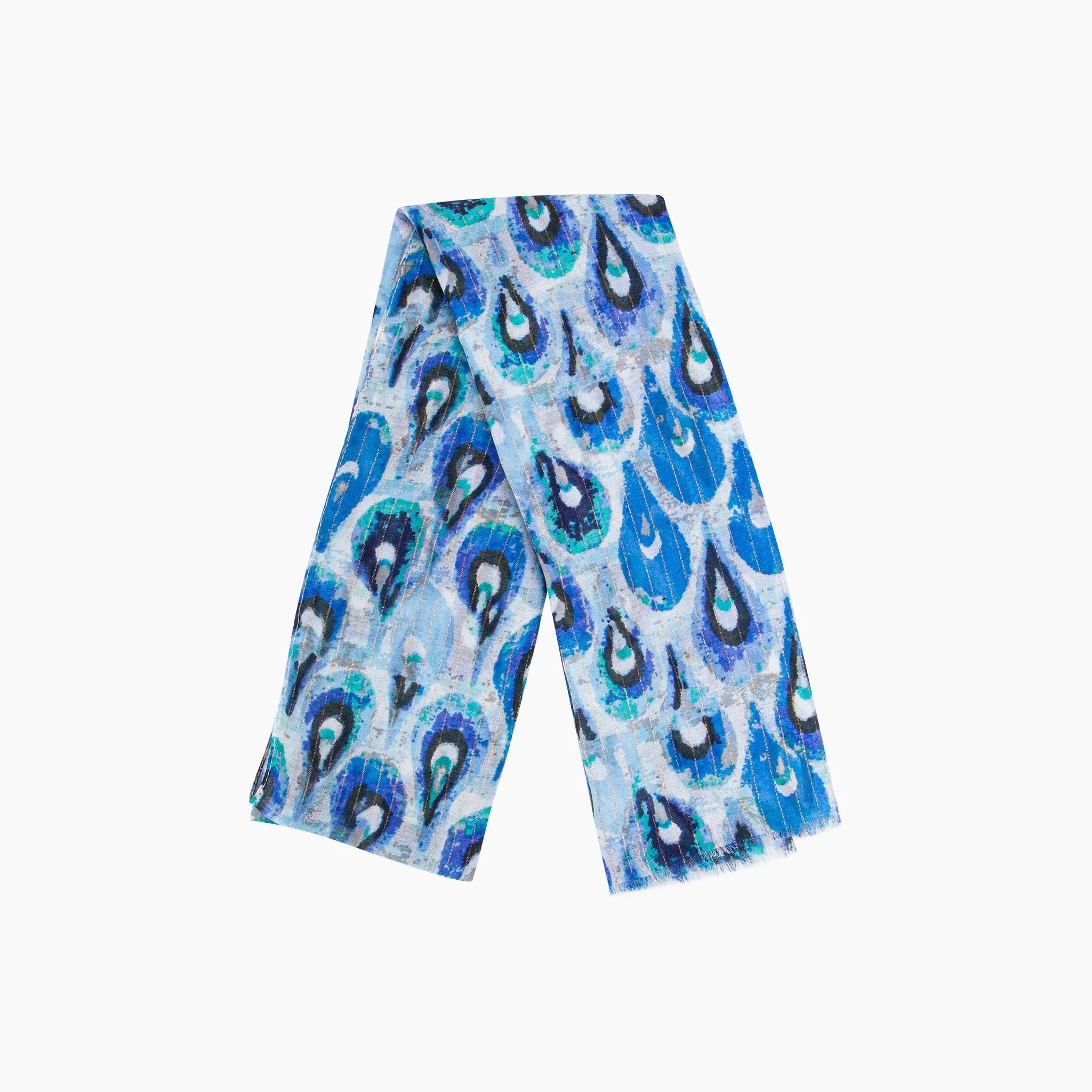 Adler Lightweight Scarf - Blue/Gold, Teardrop