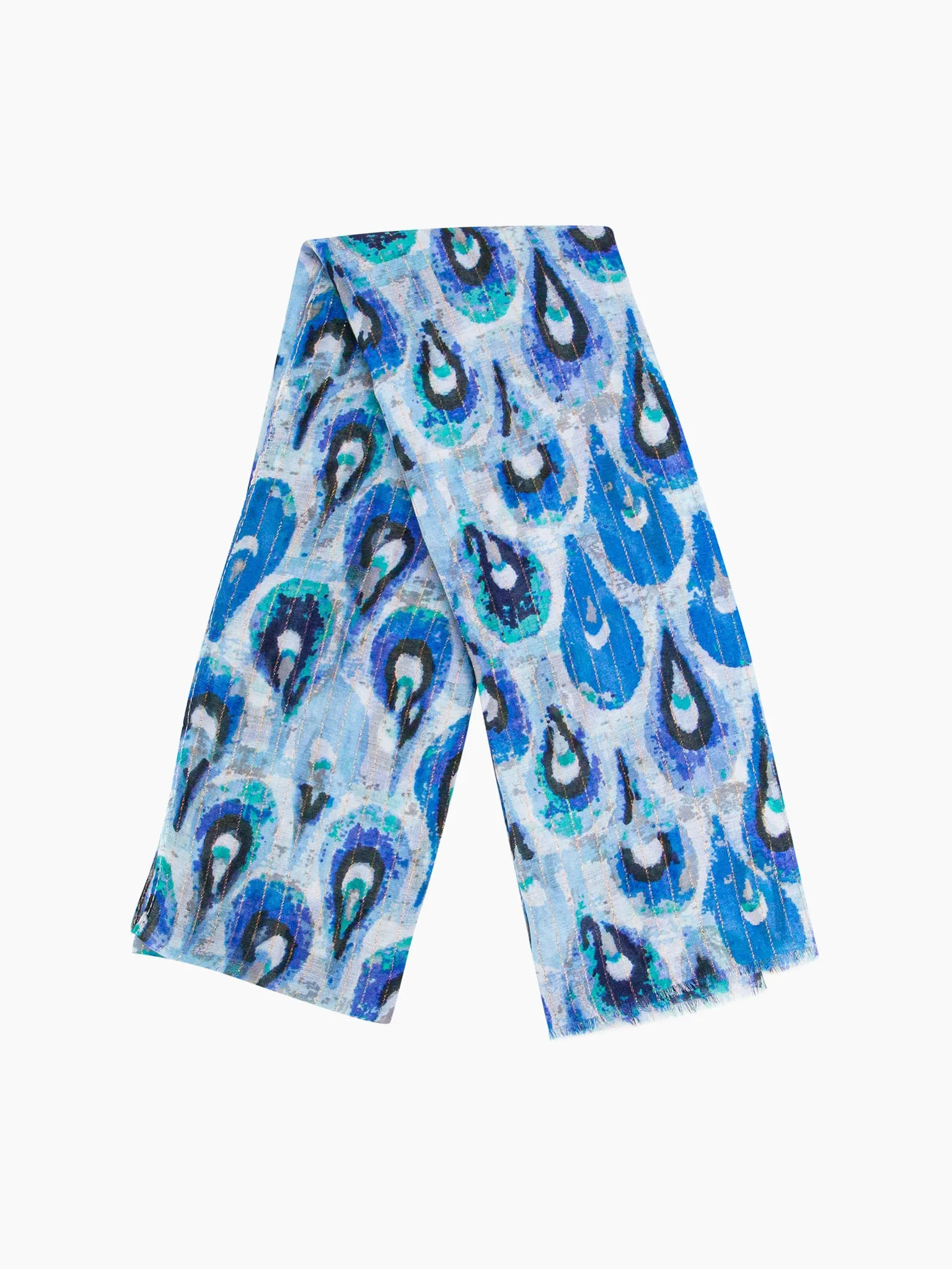 Adler Lightweight Scarf - Blue/Gold, Teardrop