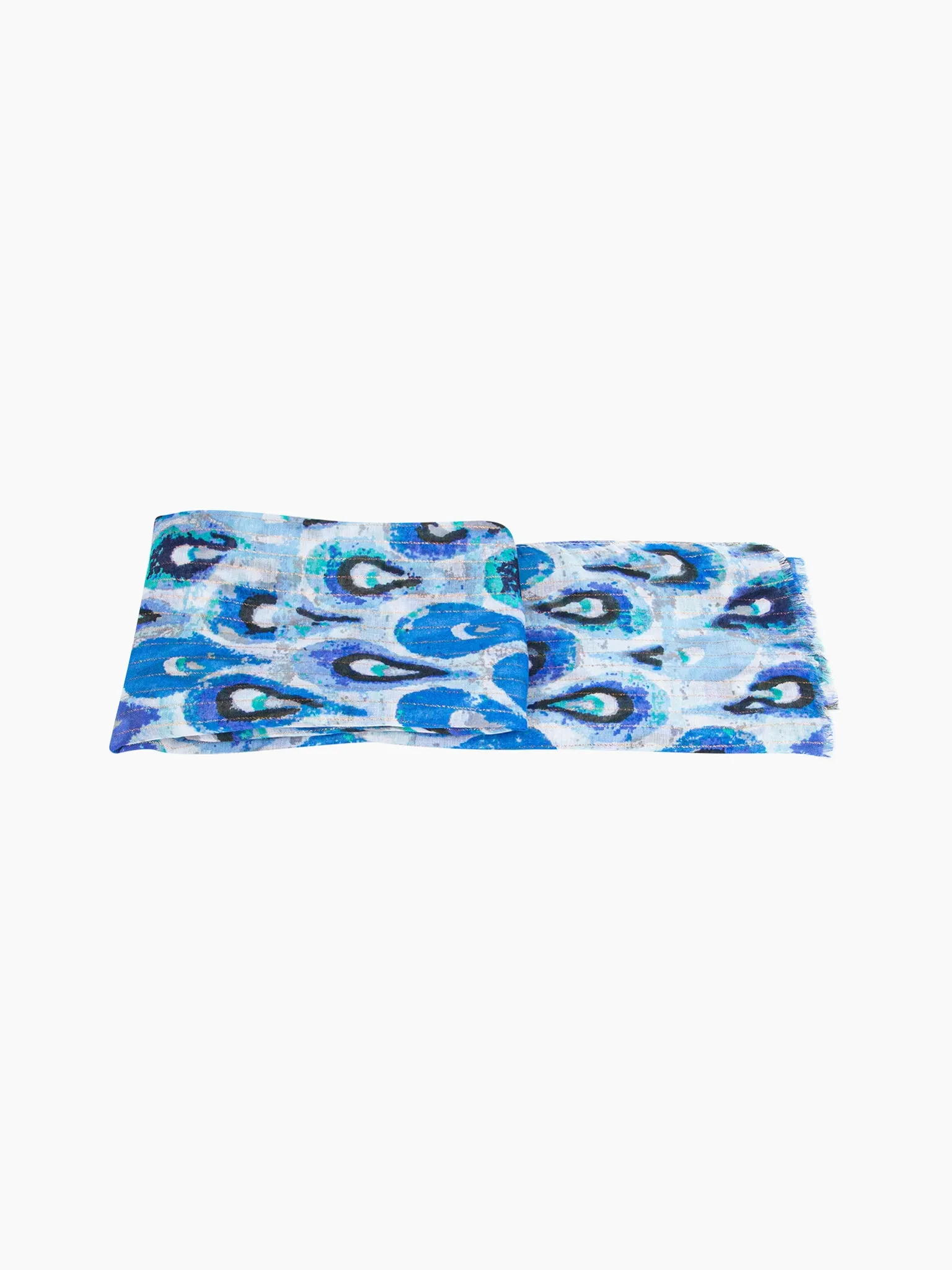Adler Lightweight Scarf - Blue/Gold, Teardrop