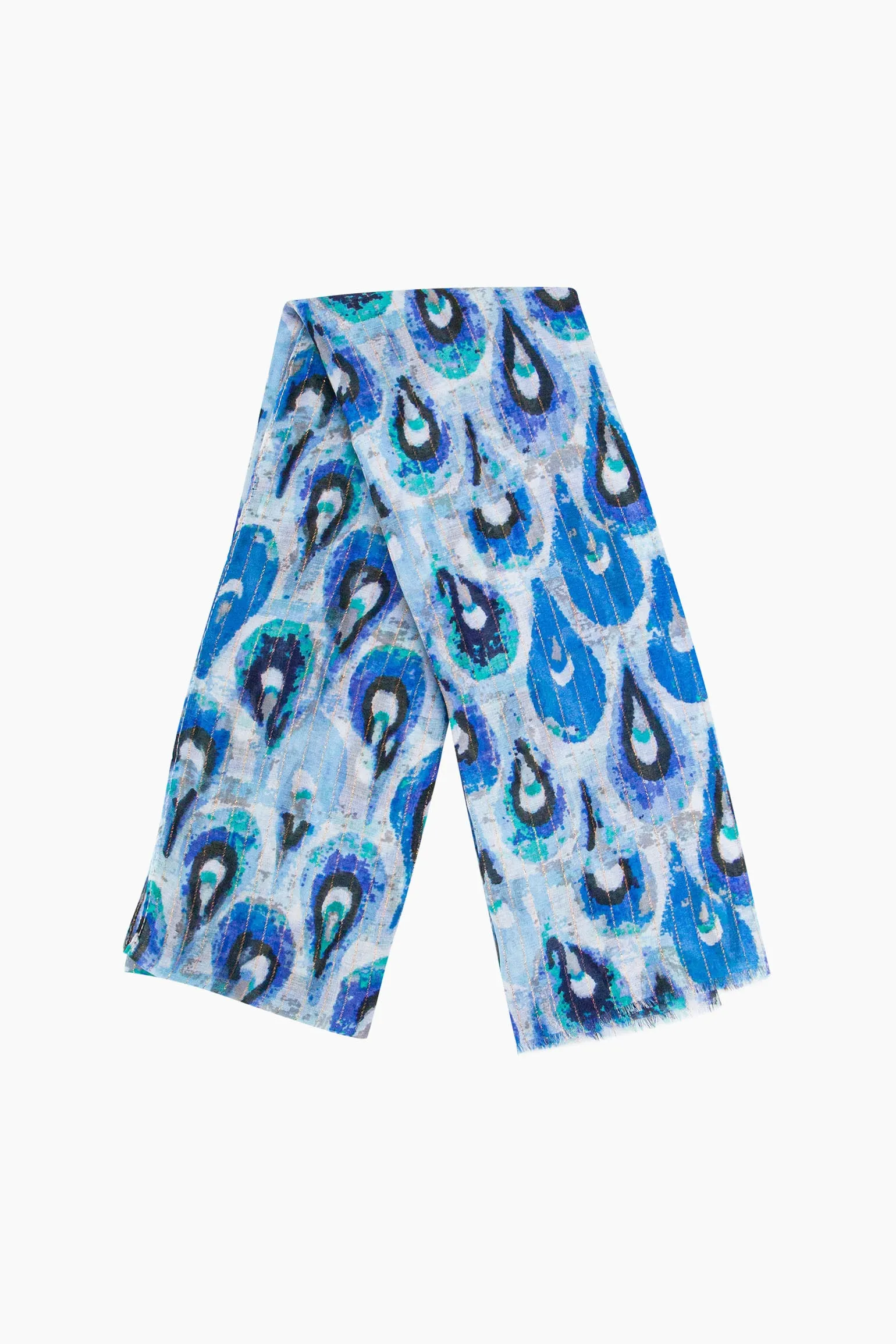 Adler Lightweight Scarf - Blue/Gold, Teardrop