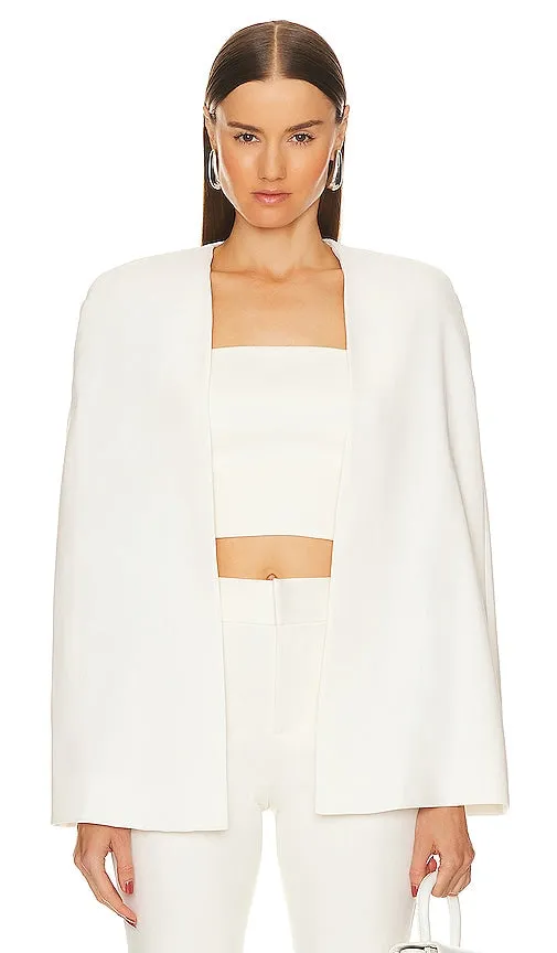 Alice   Olivia Marica Cape Crop Top in White
