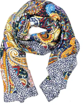 Anna Nova Paisley Patchwork Scarf - Black Mix