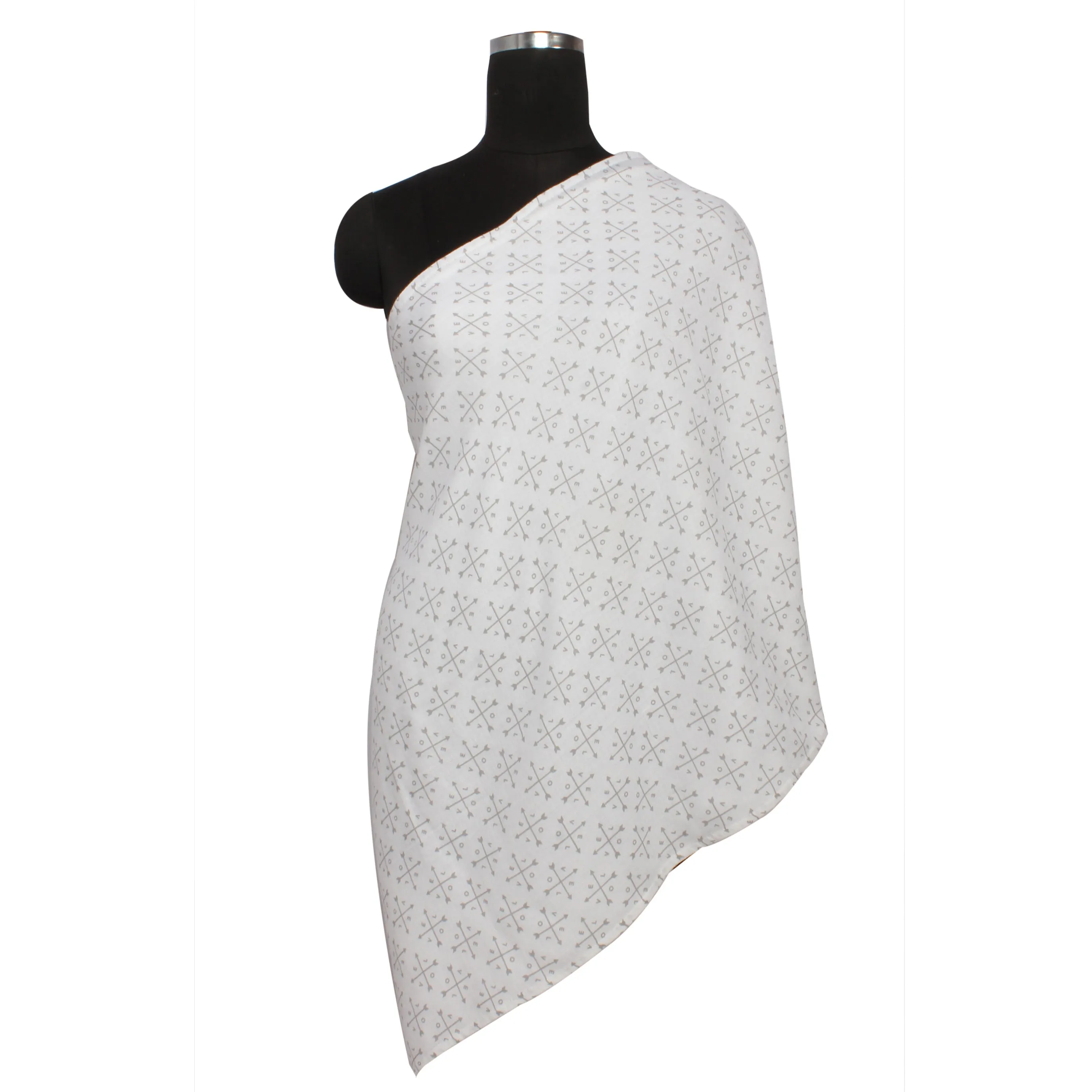 Bacati - Love Grey Muslin Nursing Scarf