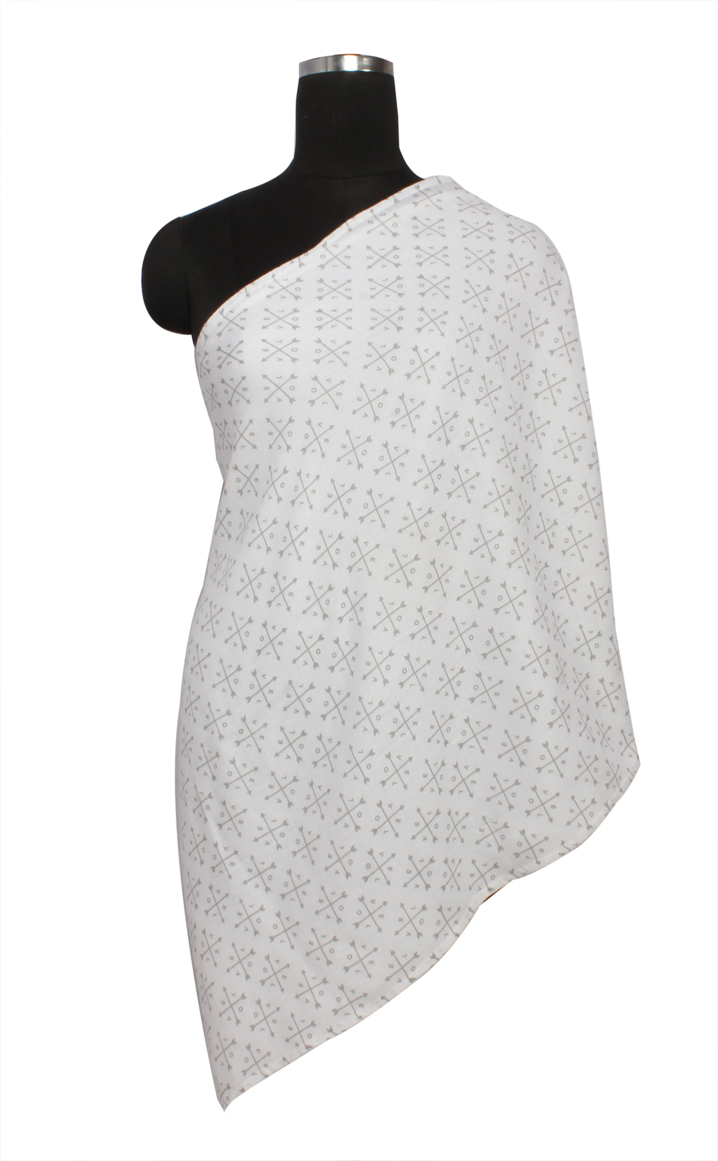 Bacati - Love Grey Muslin Nursing Scarf