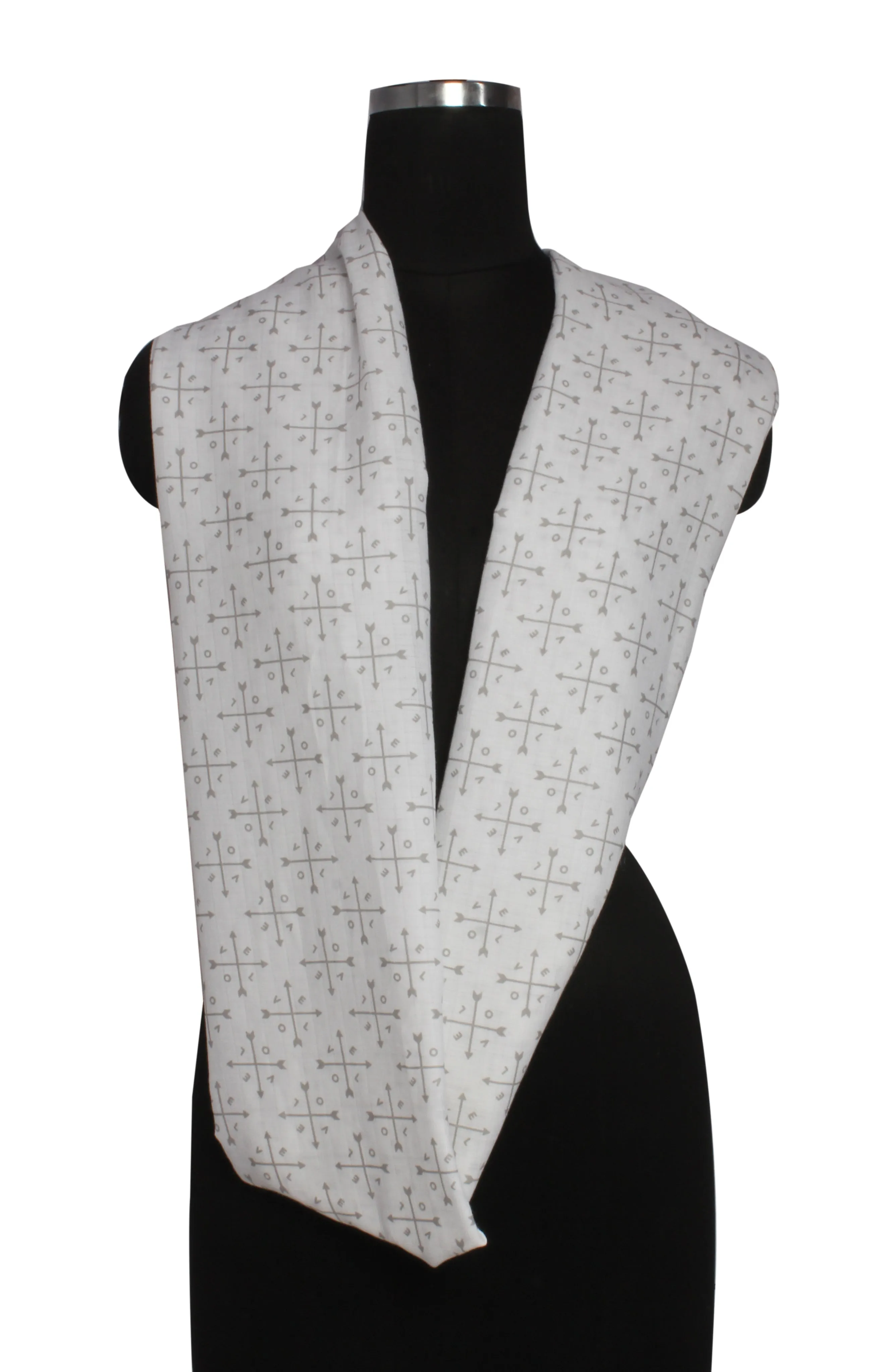 Bacati - Love Grey Muslin Nursing Scarf