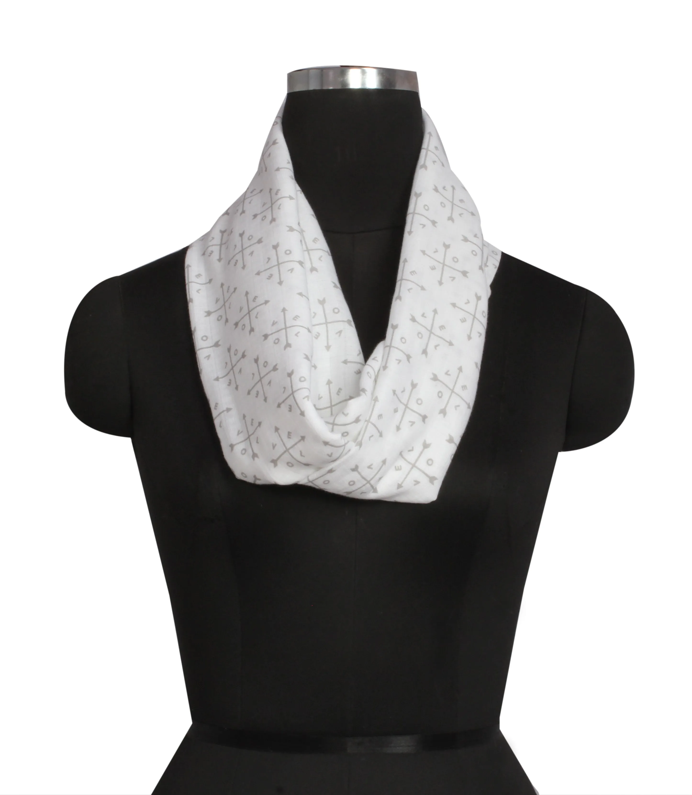 Bacati - Love Grey Muslin Nursing Scarf