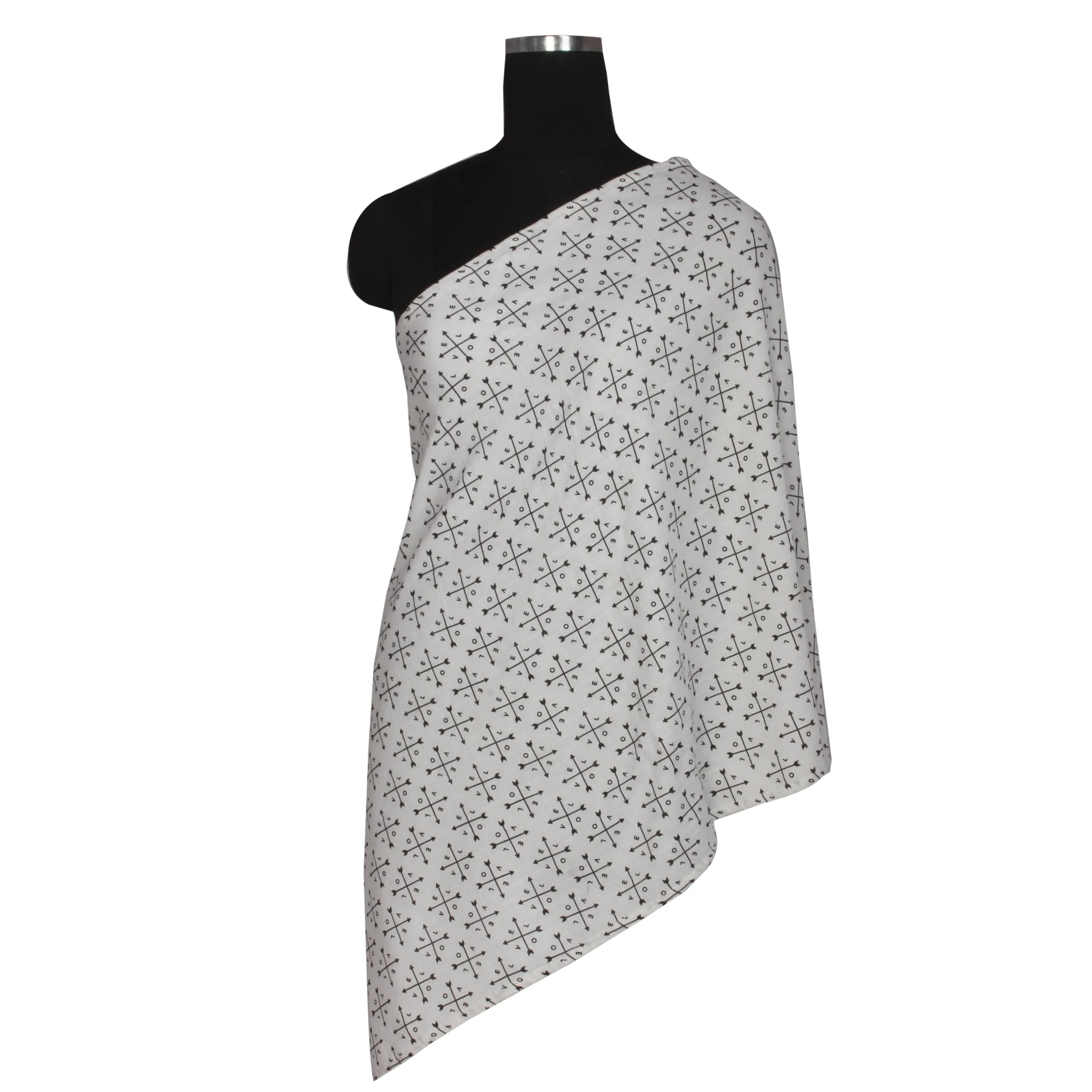 Bacati - Love Grey Muslin Nursing Scarf