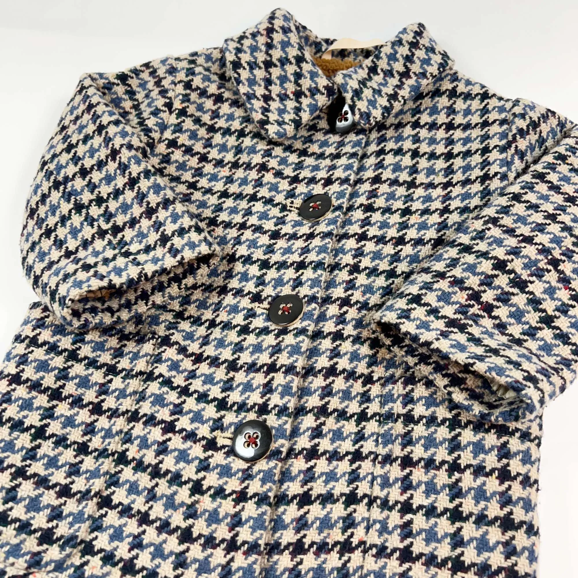 Bellerose pied de poule coat with teddy lining 4Y