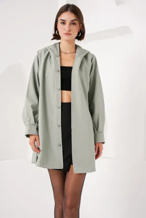 BGD Women Hooded Trench Coat - Çağla - Durham