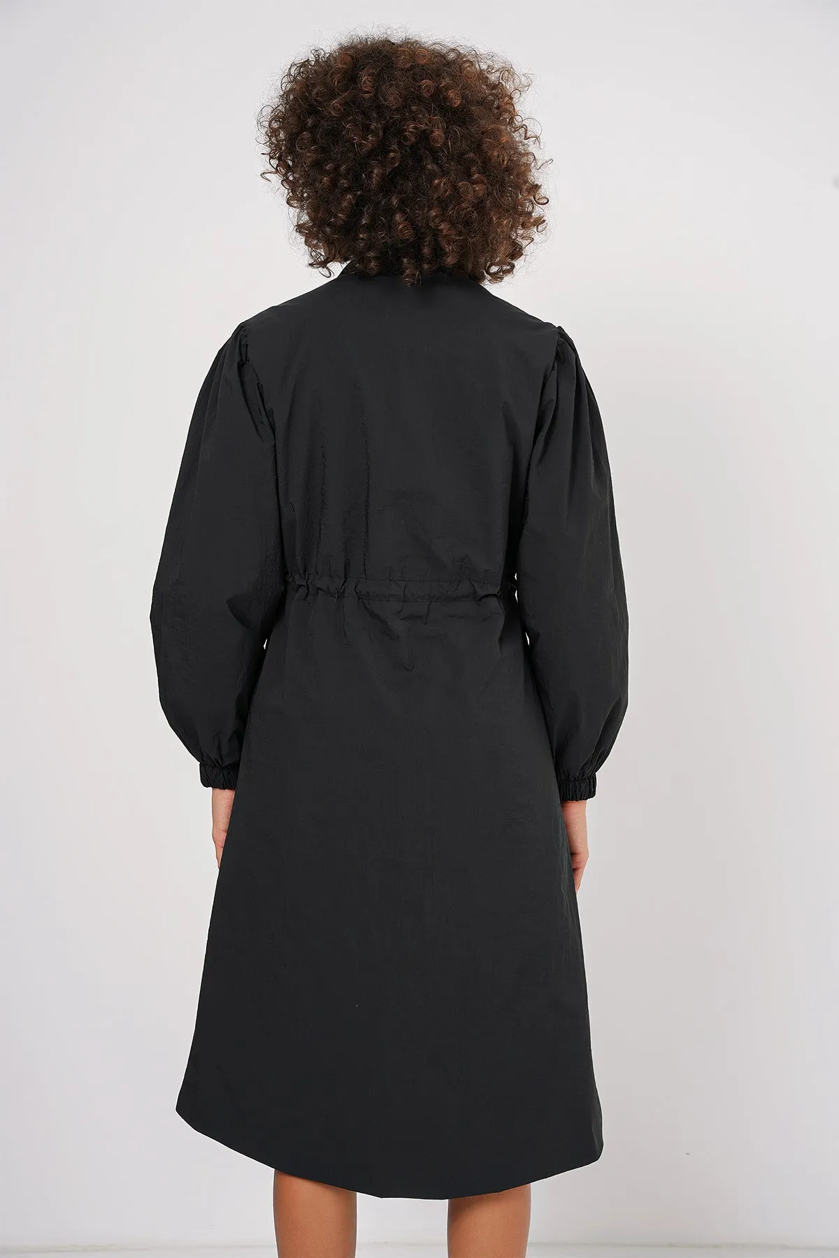 BGD Women Lined Long Trench Coat - Black - East Lansing