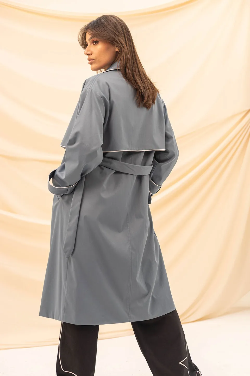 Blue Light Trench Coat