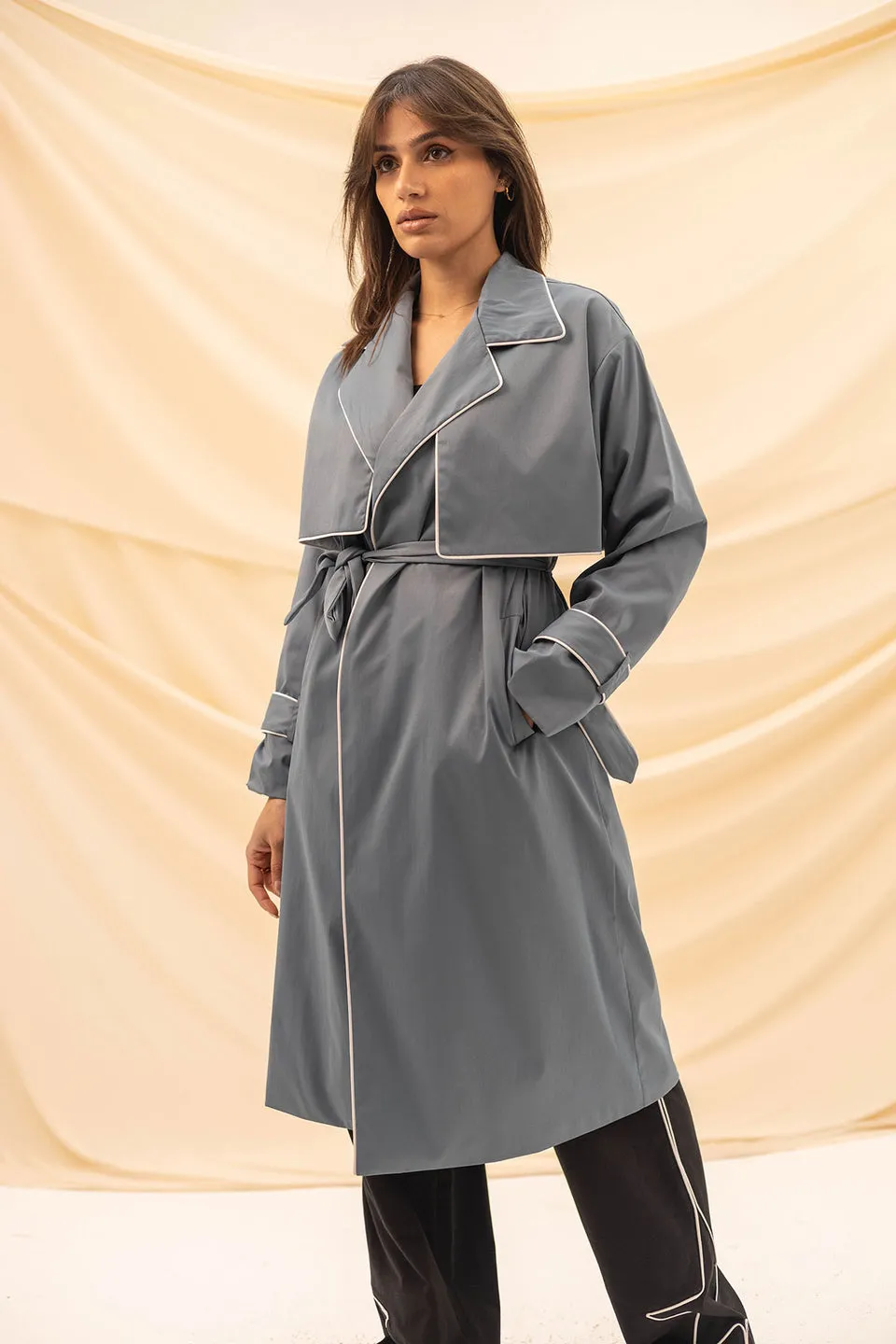 Blue Light Trench Coat