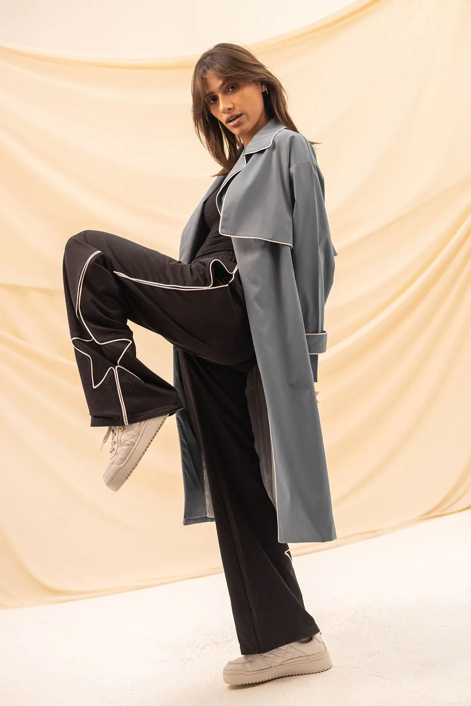 Blue Light Trench Coat