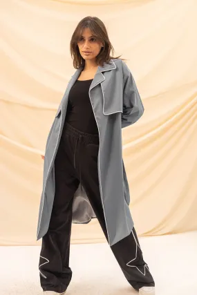 Blue Light Trench Coat