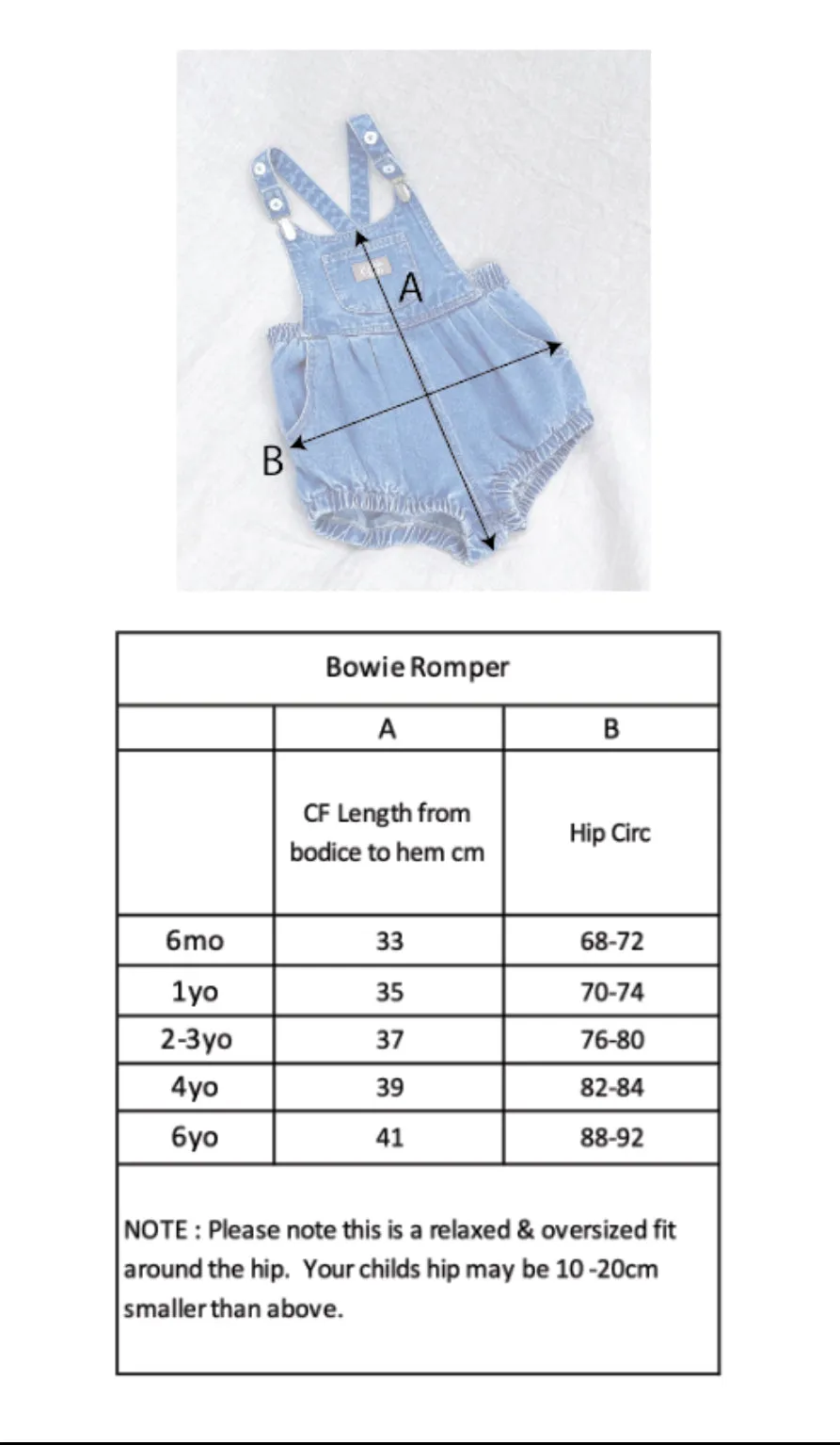 Bowie Bubble Romper - Cali Print Denim