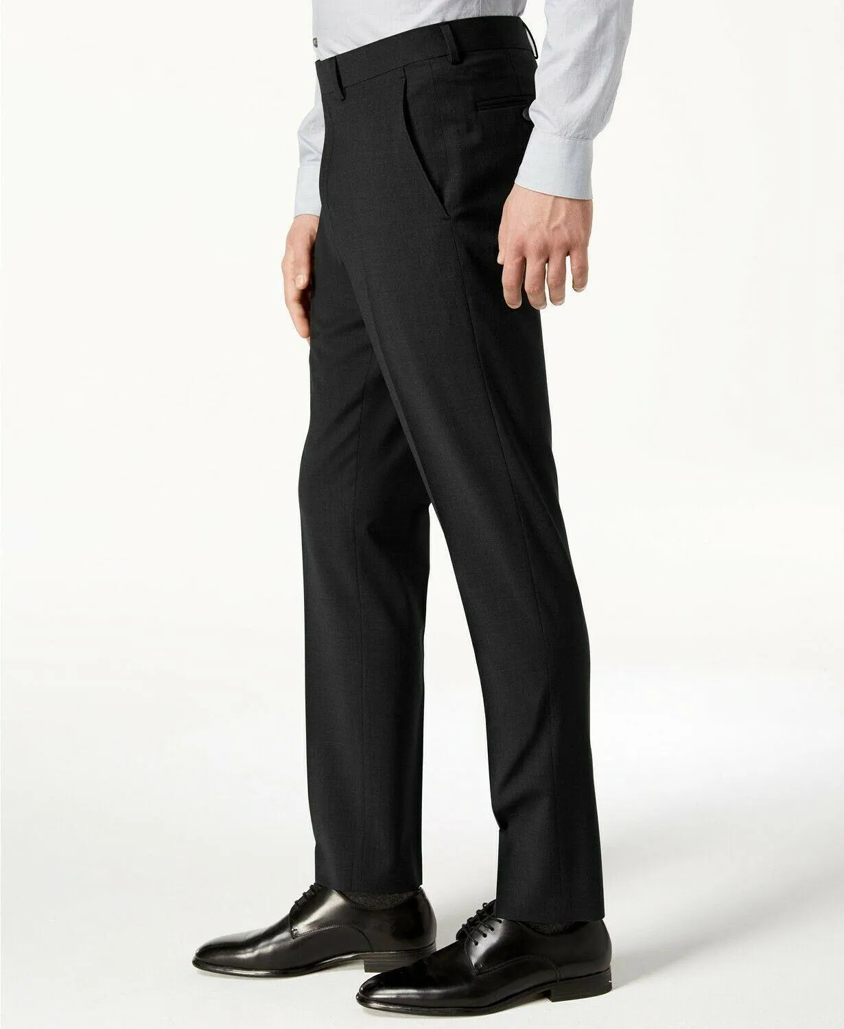 Calvin Klein Mens Skinny fit Dress Pants 32 / 29 Black Solid Stretch