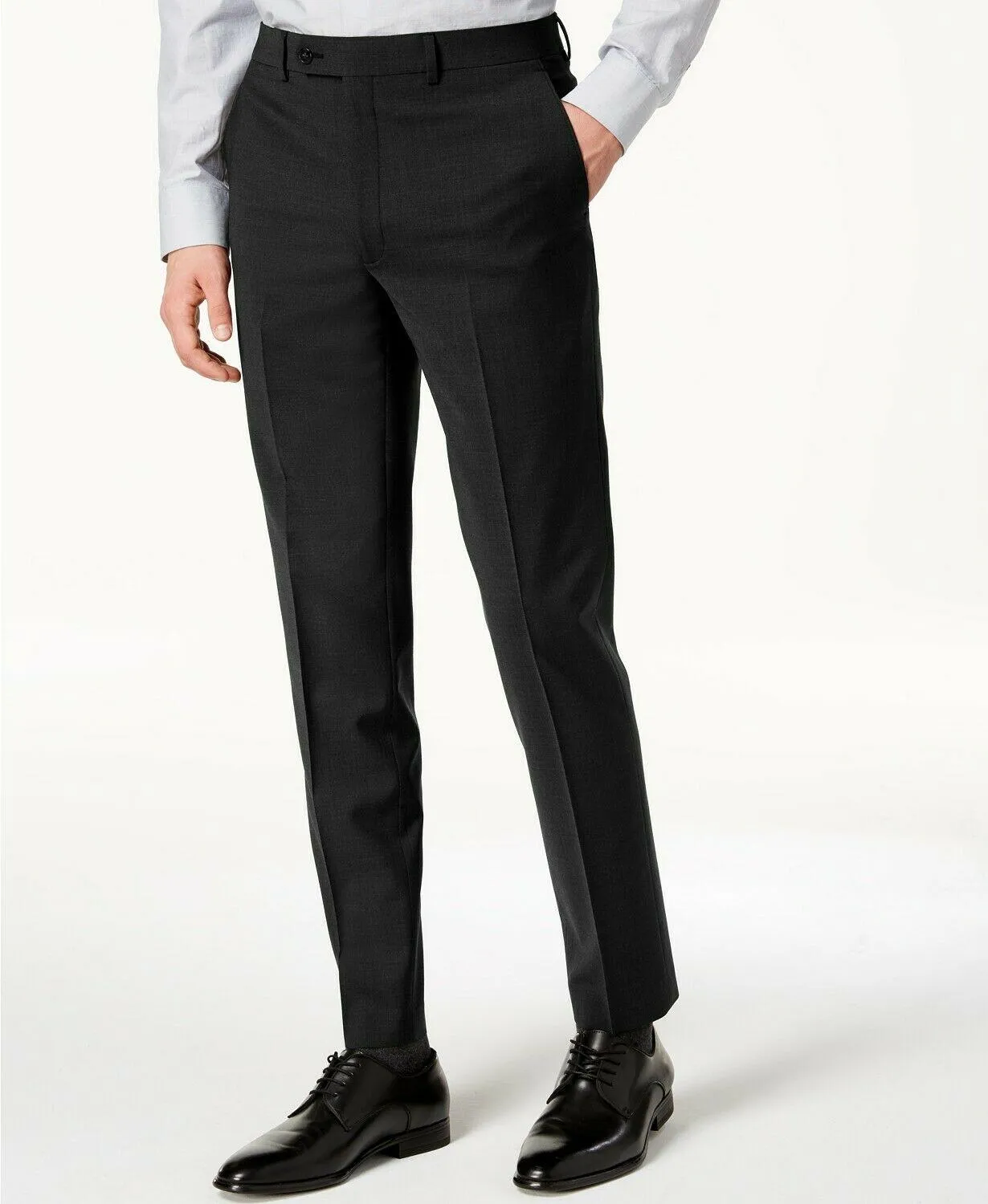 Calvin Klein Mens Skinny fit Dress Pants 32 / 29 Black Solid Stretch