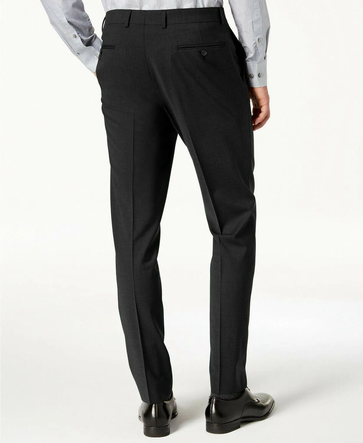 Calvin Klein Mens Skinny fit Dress Pants 32 / 29 Black Solid Stretch