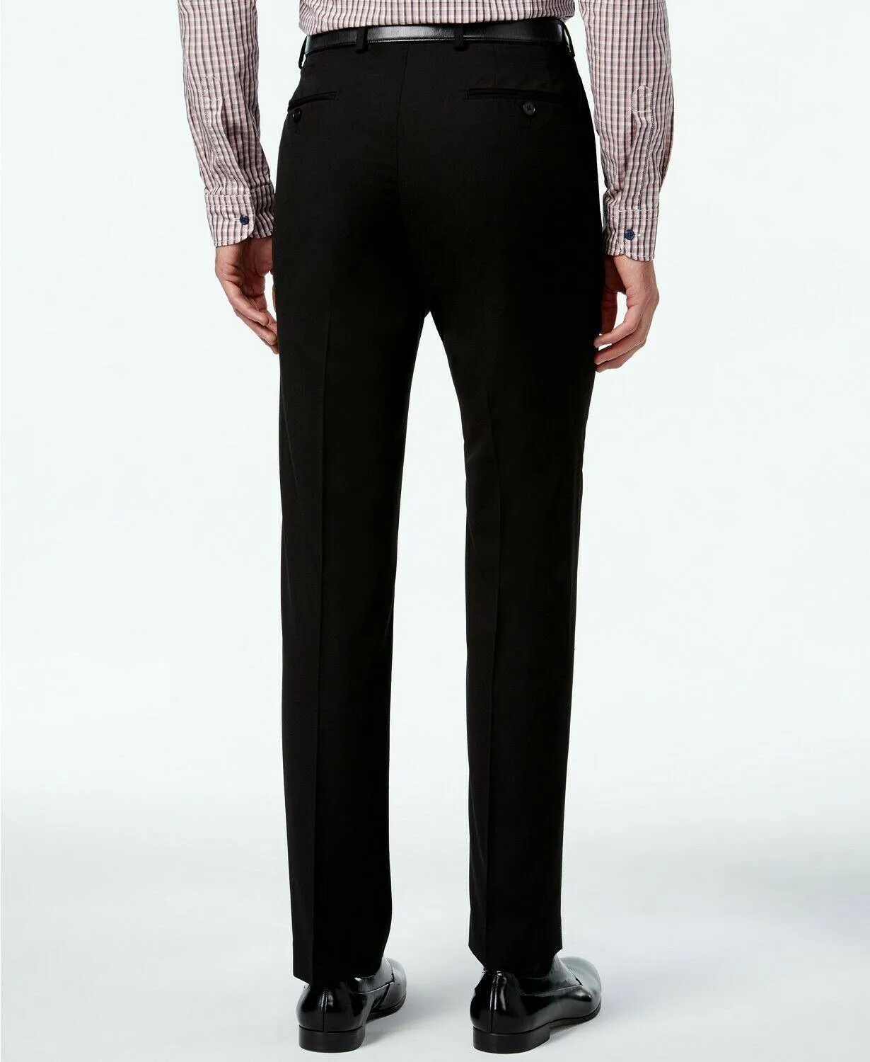 Calvin Klein Mens Slim fit Dress Pants 34 / 32 Black Solid Stretch