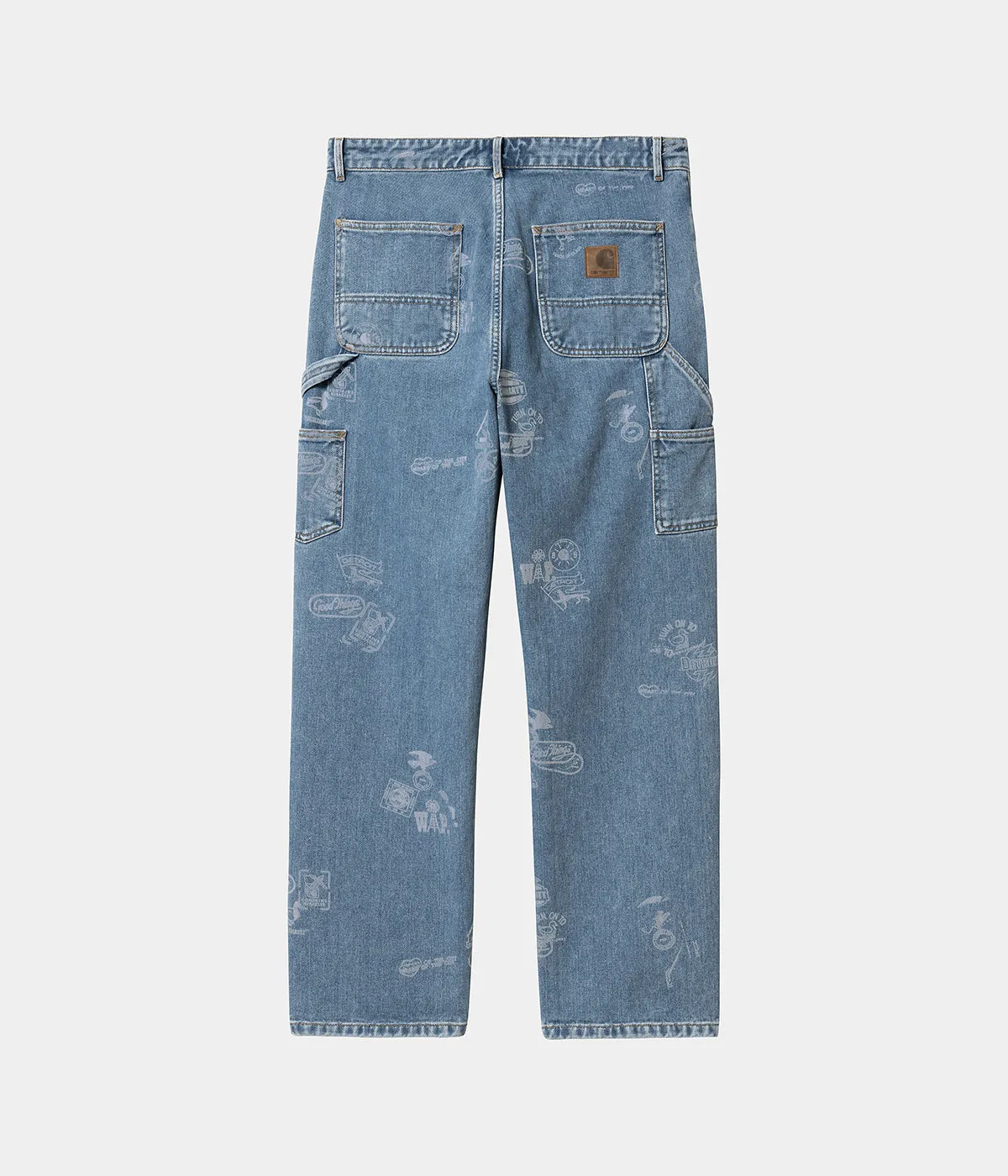 CARHARTT WIP WOMENS MEITLAND STAMP PANT I033742 BLUE BLEACHED