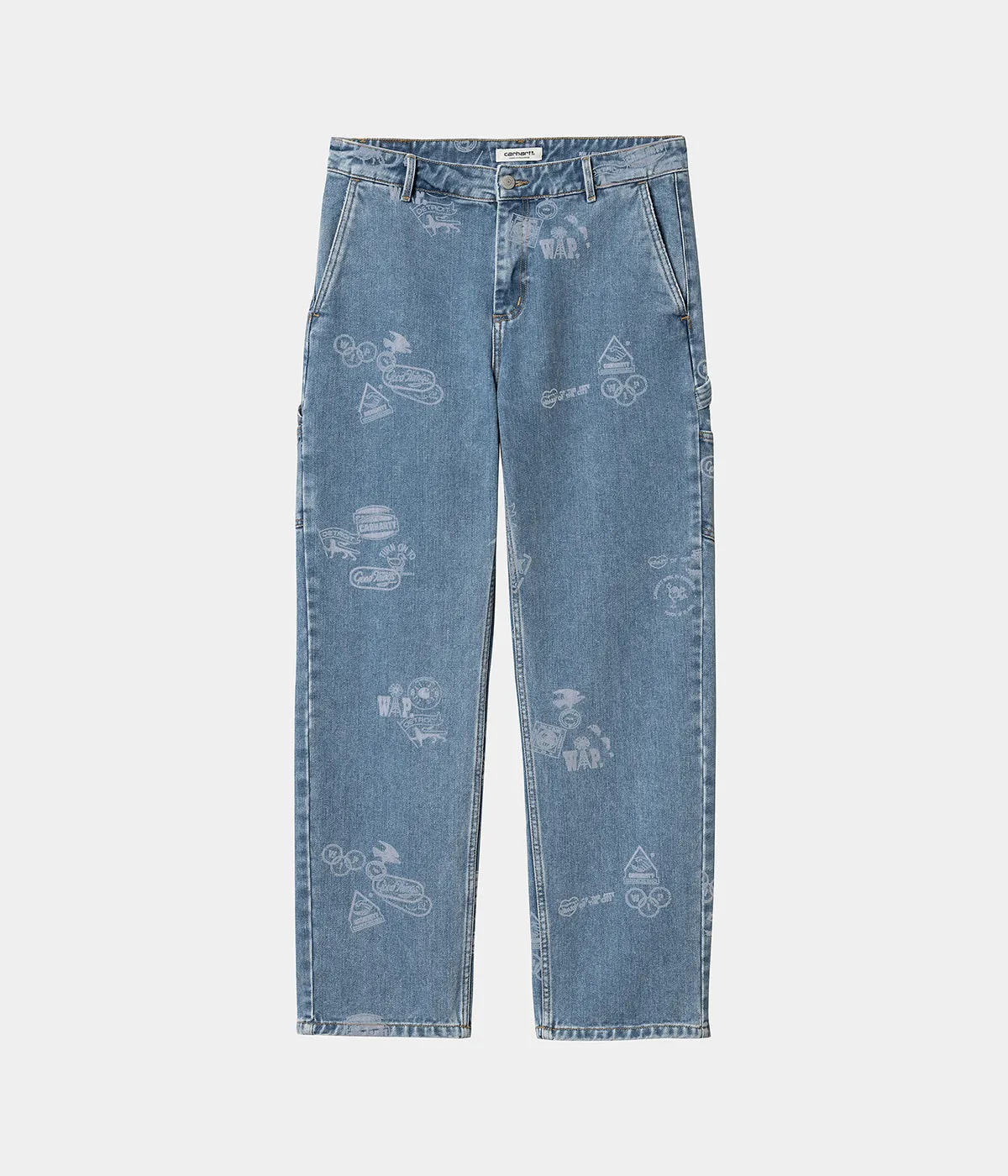 CARHARTT WIP WOMENS MEITLAND STAMP PANT I033742 BLUE BLEACHED