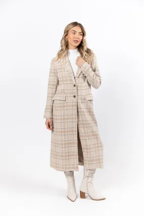 Chill Out Tan Plaid Coat