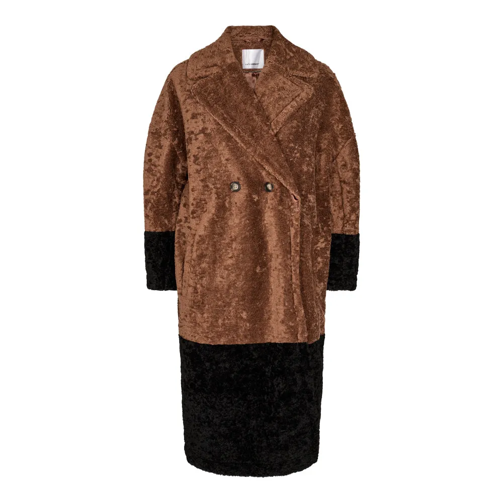 Co´Couture - Teddy Blok Fur Coat Latte
