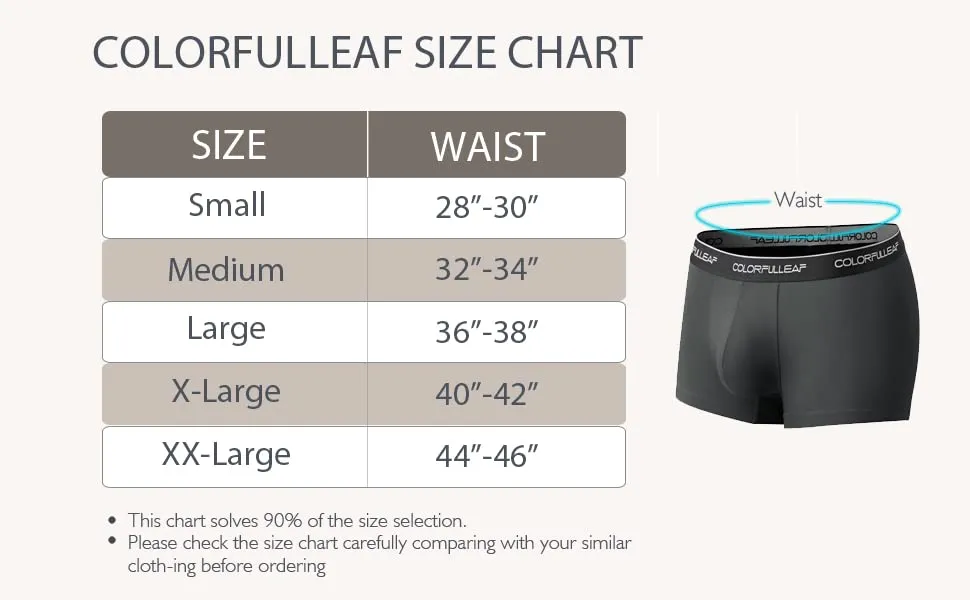 COLORFULLEAF Men's Bamboo Underwear Ultra Soft Breathable Boxer Briefs Comfy Basic Trunk Underwear 3 Pack (3Black,Medium)