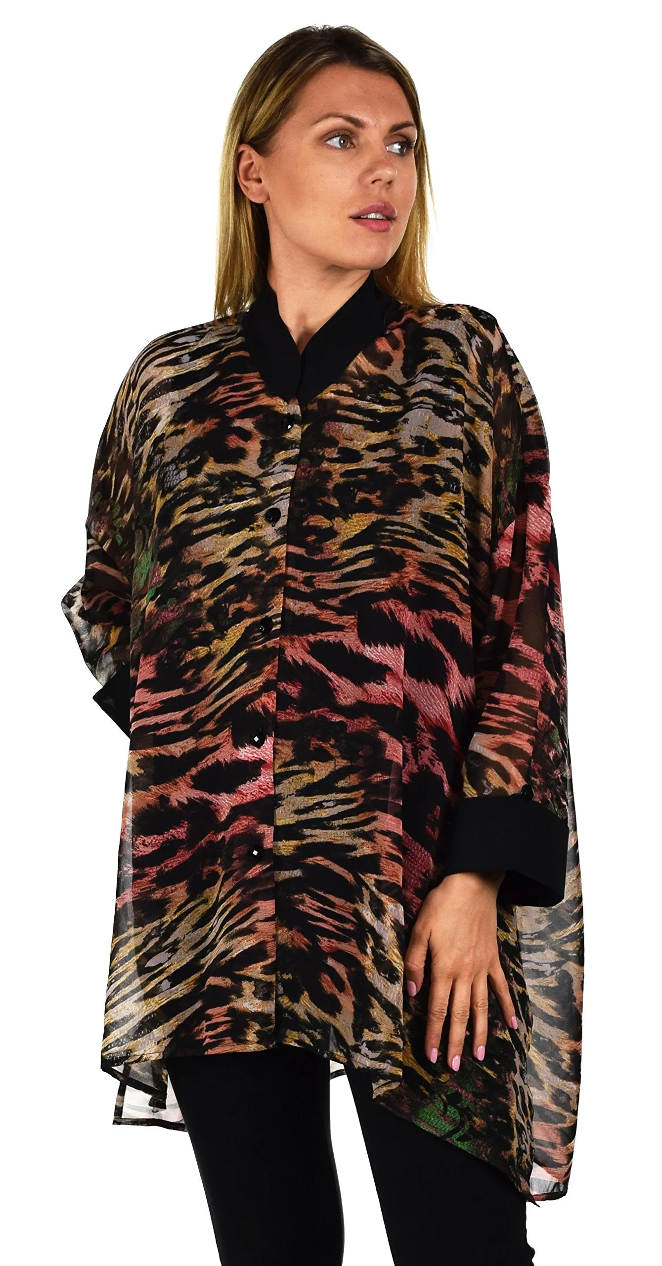 ComfyPlus, Plus Size Shirt, Oversize Shirt, Chiffon Shirt, Plus Size top, Designer Shirt, Zebra Print, Big Shirt,Plus size clothing