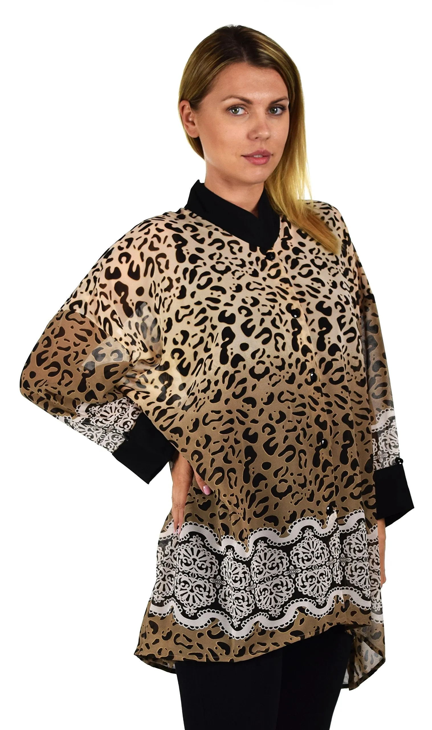 ComfyPlus, Plus Size Shirt, Oversize Shirt, Chiffon Shirt, Plus Size top, Designer Shirt, Zebra Print, Big Shirt,Plus size clothing