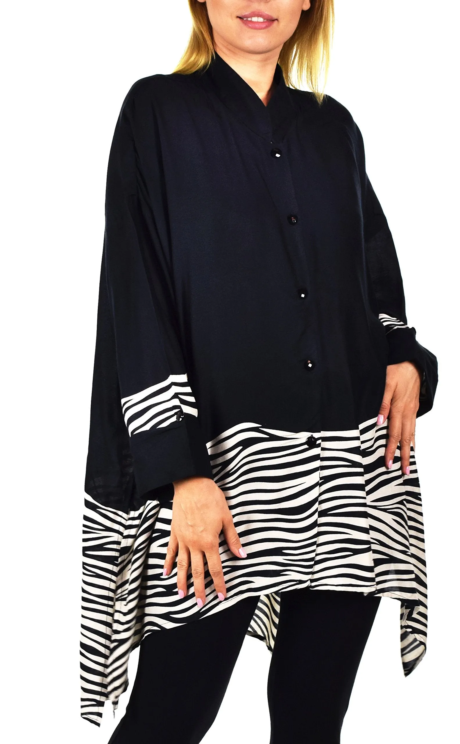 ComfyPlus, Plus Size Shirt, Oversize Shirt, Chiffon Shirt, Plus Size top, Designer Shirt, Zebra Print, Big Shirt,Plus size clothing
