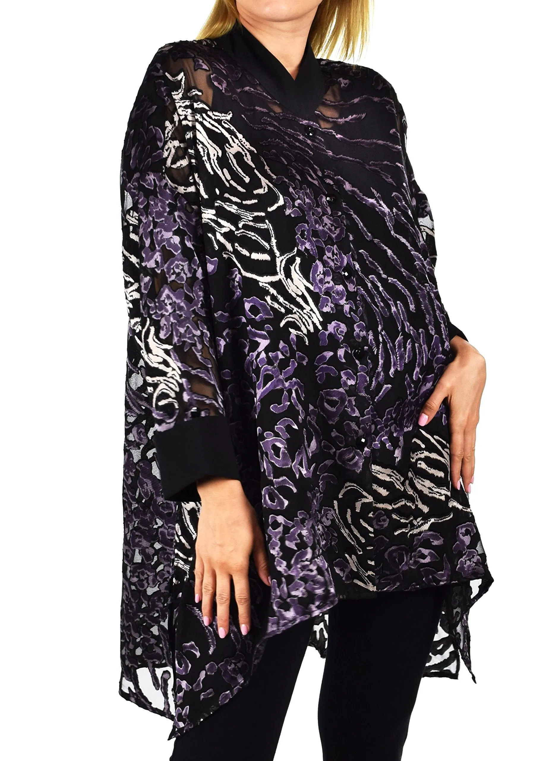 ComfyPlus, Plus Size Shirt, Oversize Shirt, Chiffon Shirt, Plus Size top, Designer Shirt, Zebra Print, Big Shirt,Plus size clothing