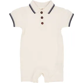 COPENHAGEN COLORS Cream Comb. Pique Polo Romper
