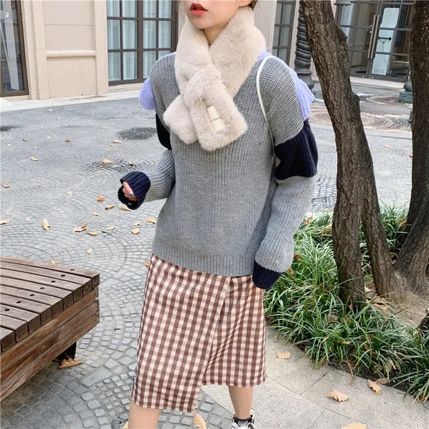 Cute and Soft Faux Cony Hair Scarf