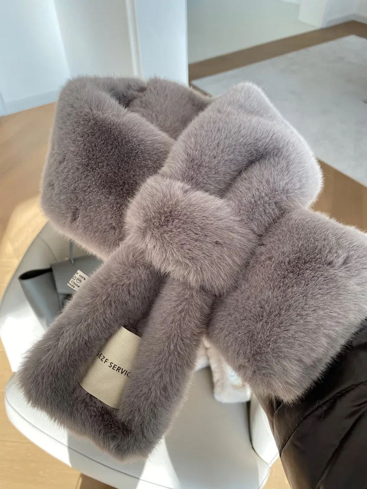 Cute and Soft Faux Cony Hair Scarf