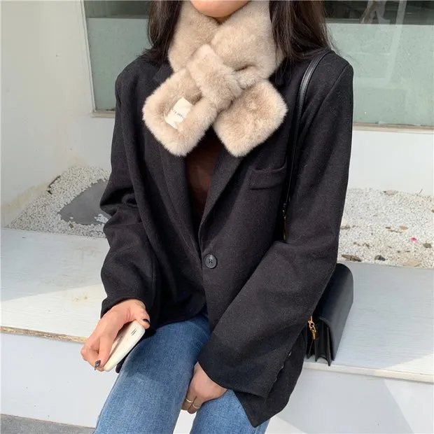 Cute and Soft Faux Cony Hair Scarf