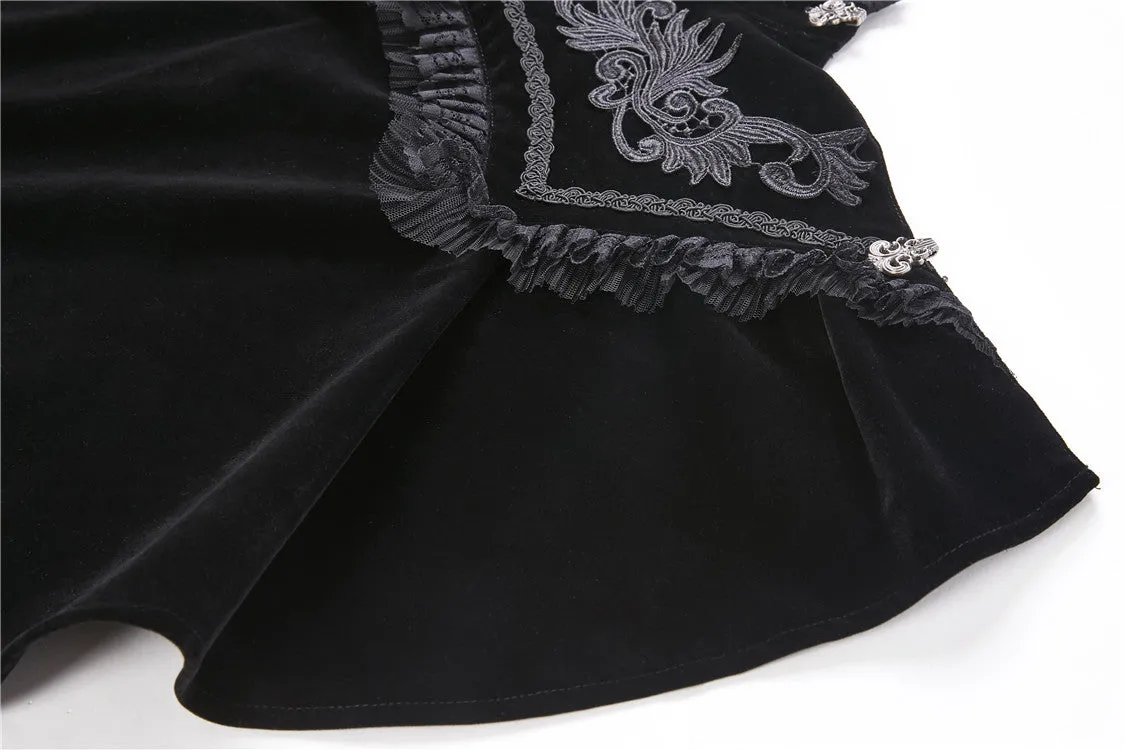 DARK IN LOVE Elegant gothic pattern collar velvet cape BW050