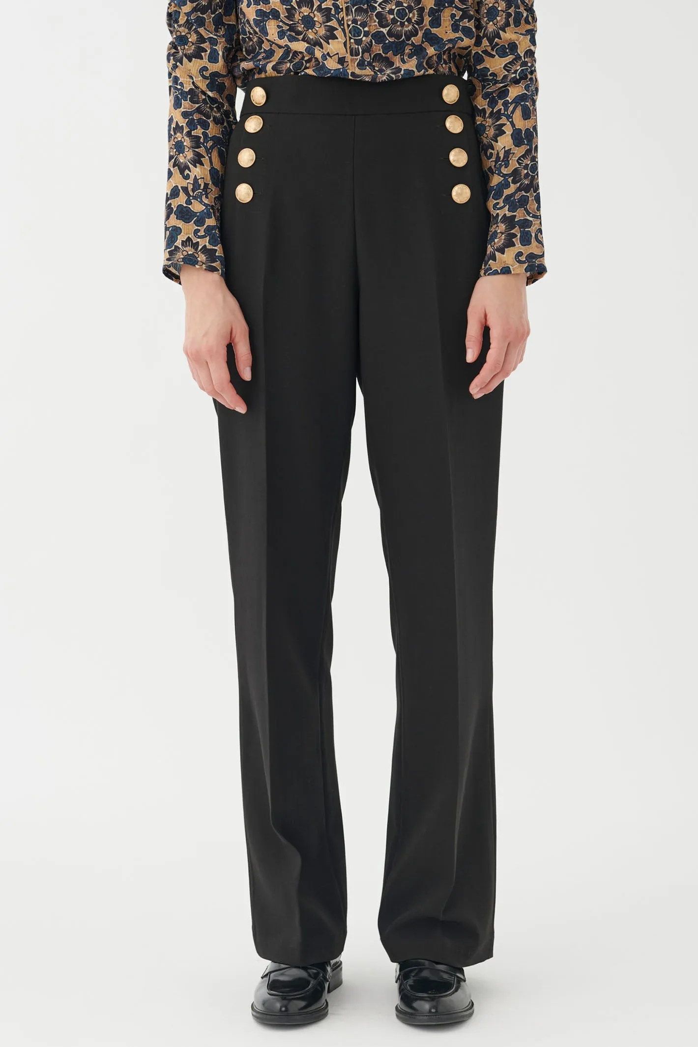 Dea Kudibal Isobeldea Trousers Black Button Detail 0990724 1000