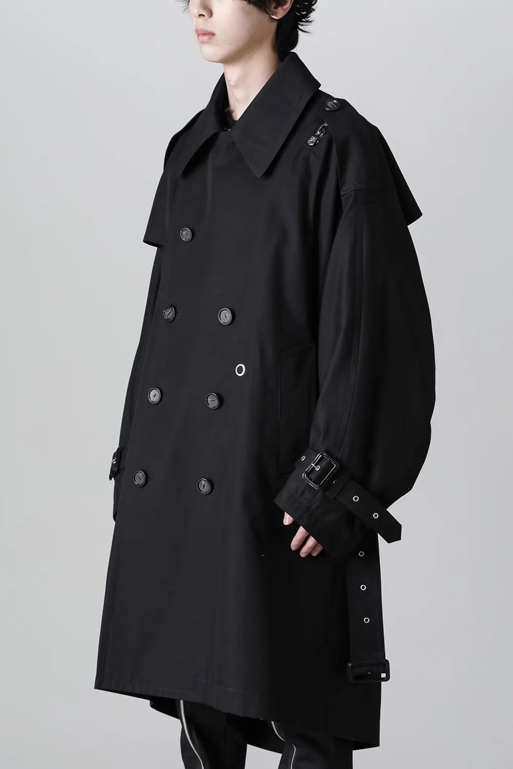 double zip balloon shaped trench coat