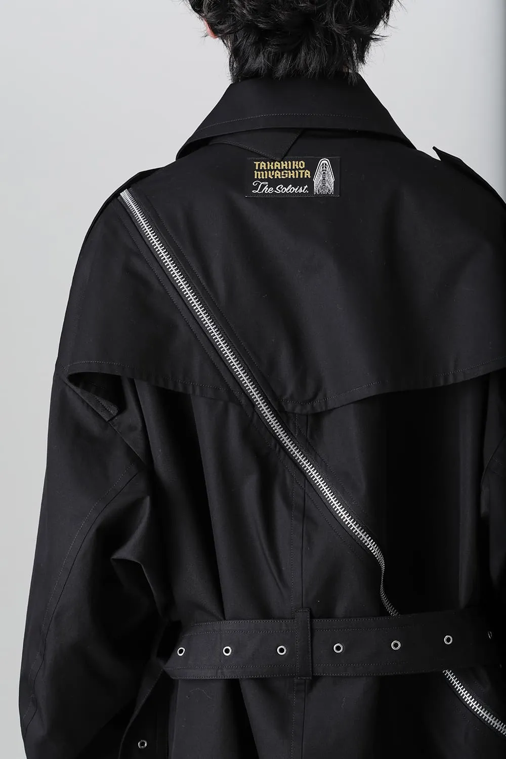 double zip balloon shaped trench coat