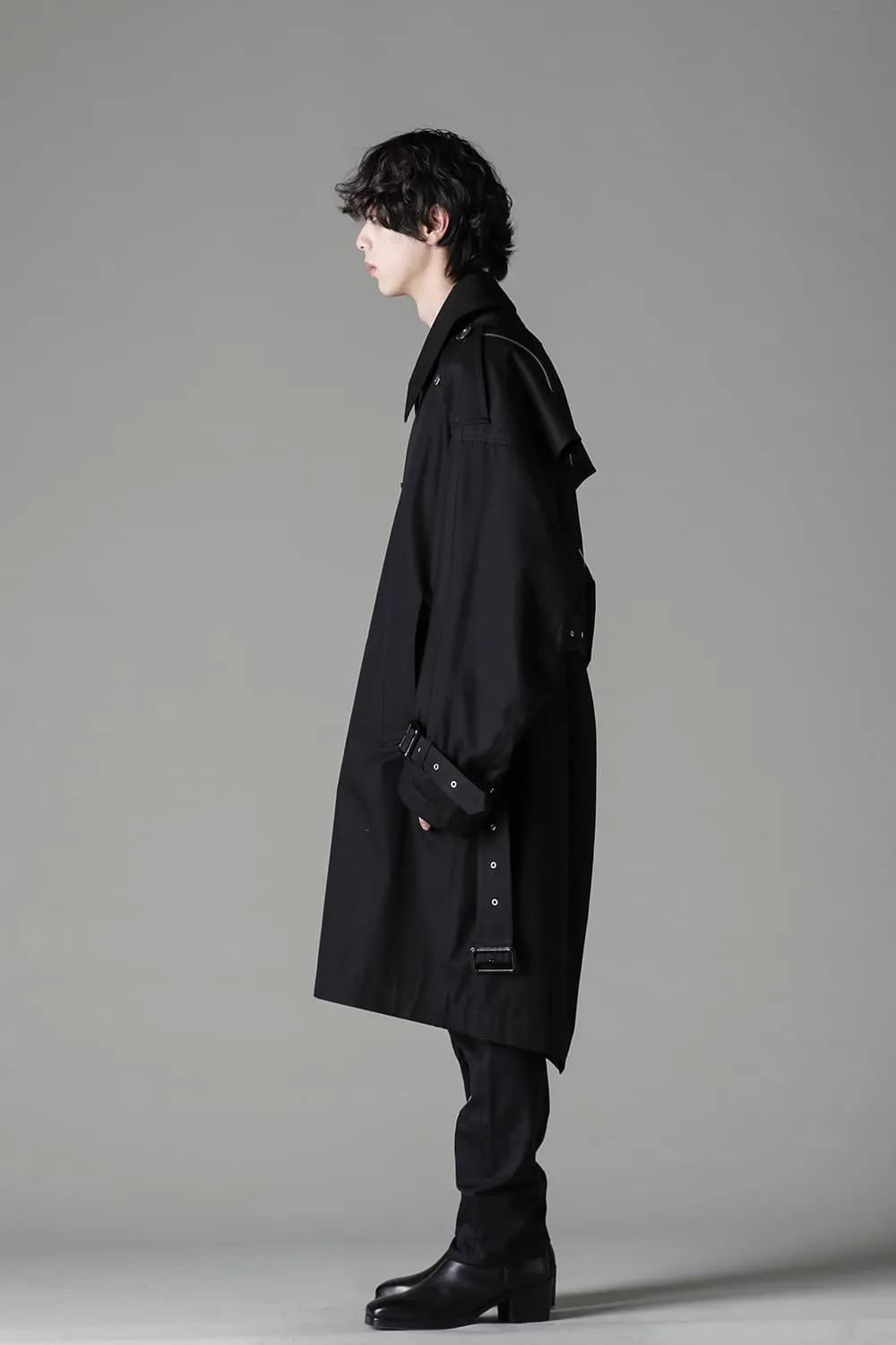 double zip balloon shaped trench coat