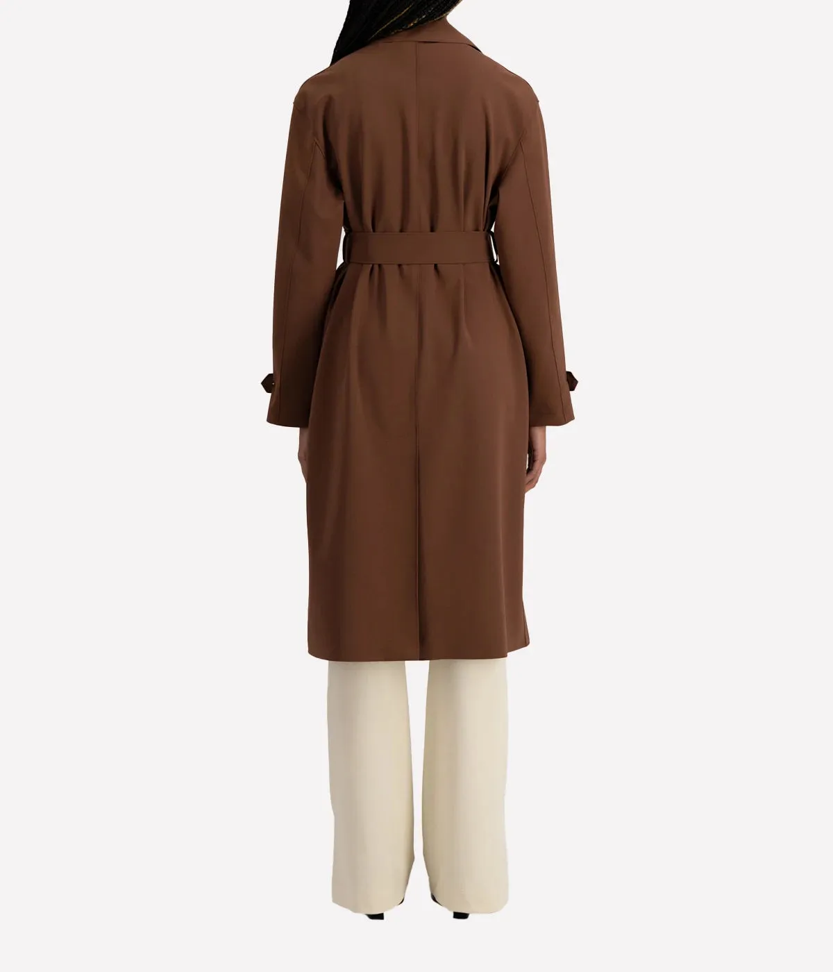 Dropped Shoulder Scube Coat in Brown