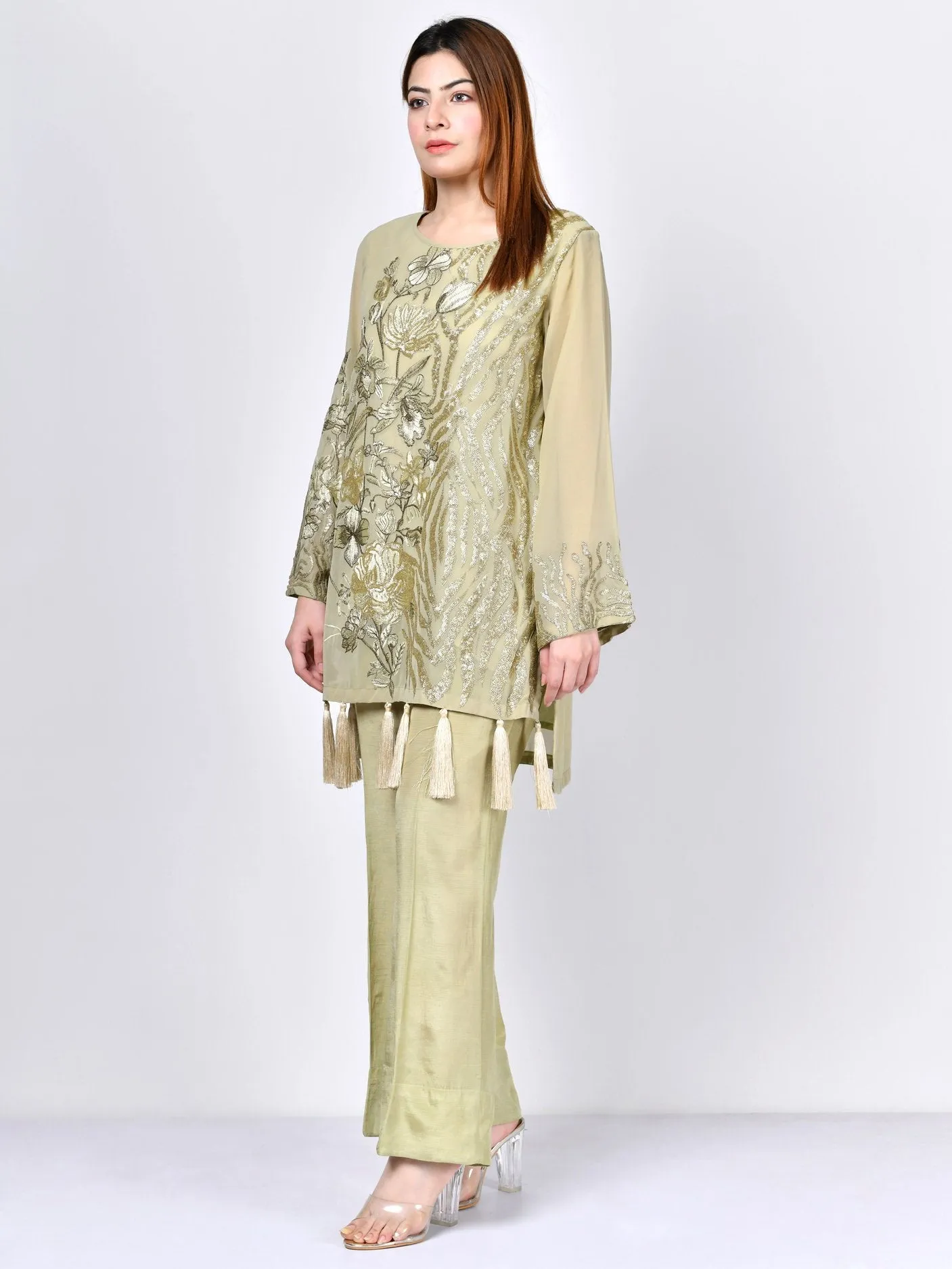 Embroidered Chiffon Suit