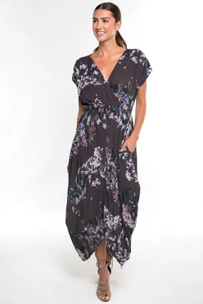 Floral Print Wrap Tulip Skirt Maxi Dress