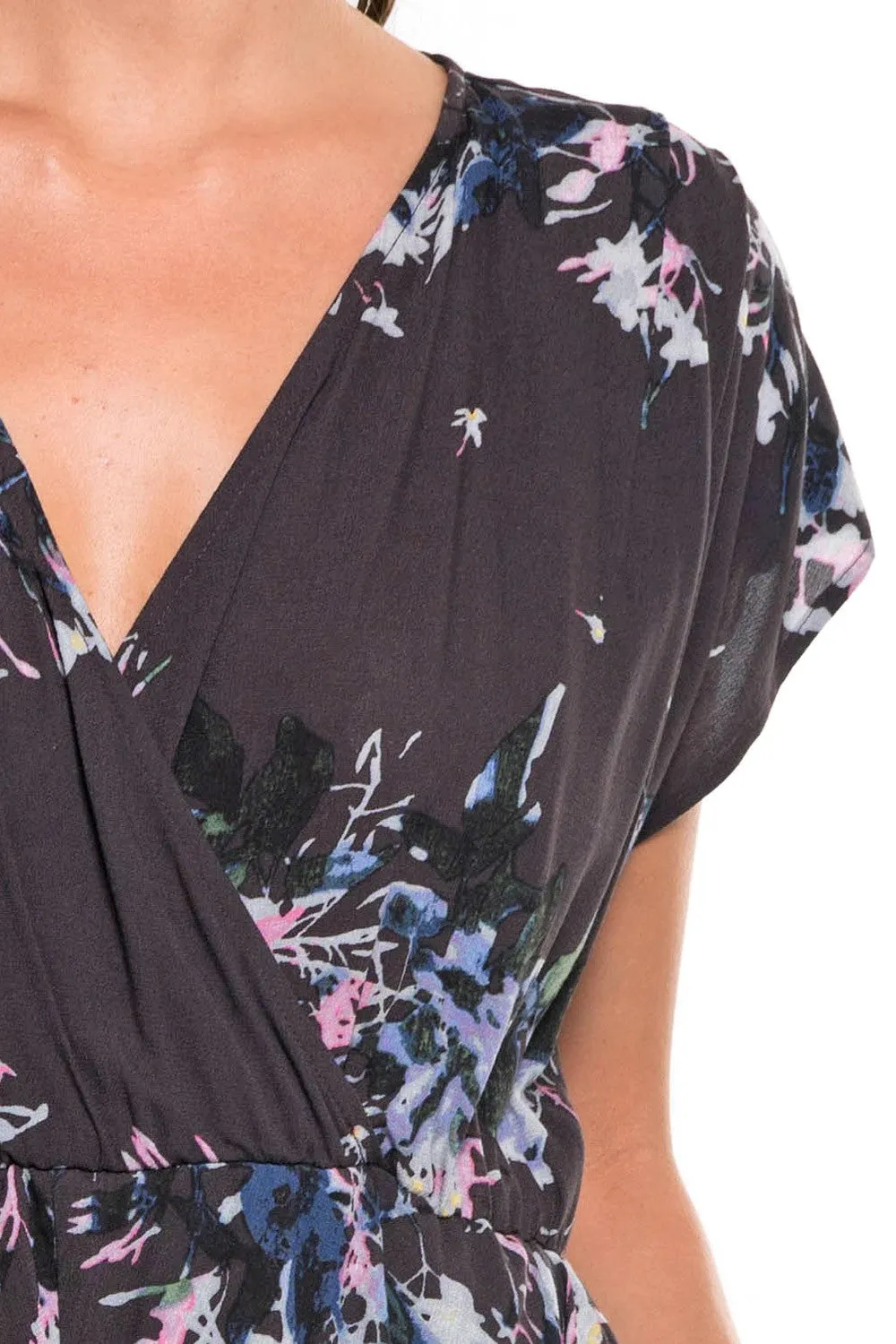 Floral Print Wrap Tulip Skirt Maxi Dress