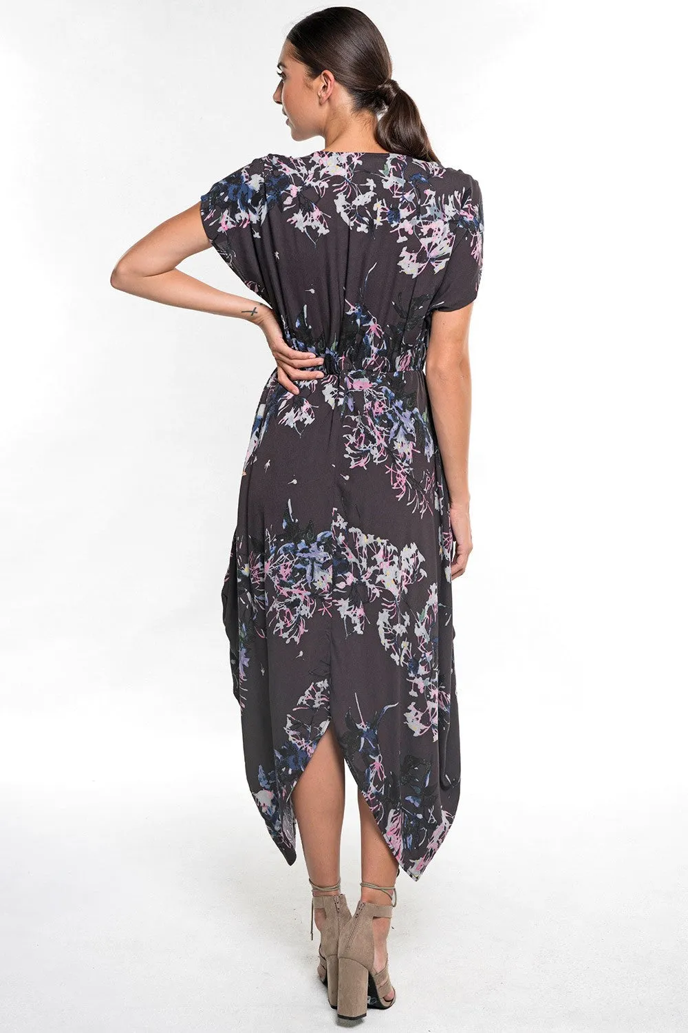 Floral Print Wrap Tulip Skirt Maxi Dress
