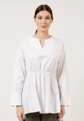 Gathered Front Tunic With Hi Low Hem