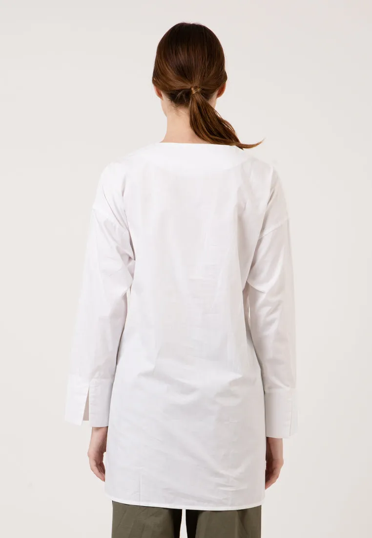 Gathered Front Tunic With Hi Low Hem